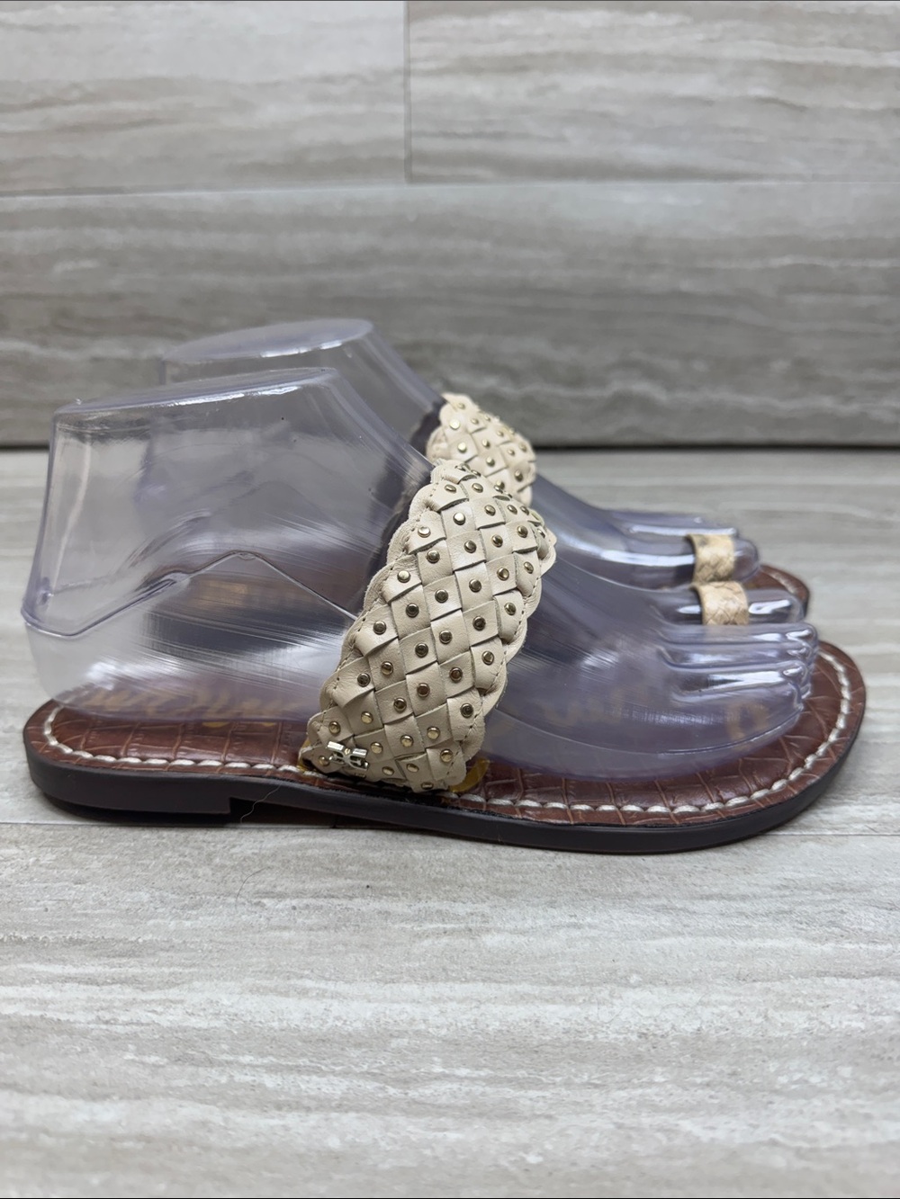 Sam Edelman Germaine Braided Studded Toe-Ring Sandals Womens Size 6